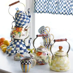 White Flower Market 2 Quart Tea Kettle