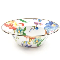 White Flower Market Serving Bowl