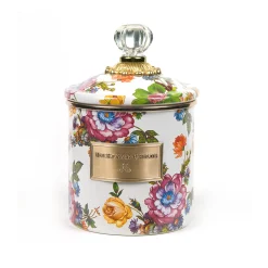 White Flower Market Small Canister