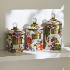 White Flower Market White Canisters, Set of 3
