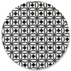 White Kyoto Hair on Hide 6' Round Rug