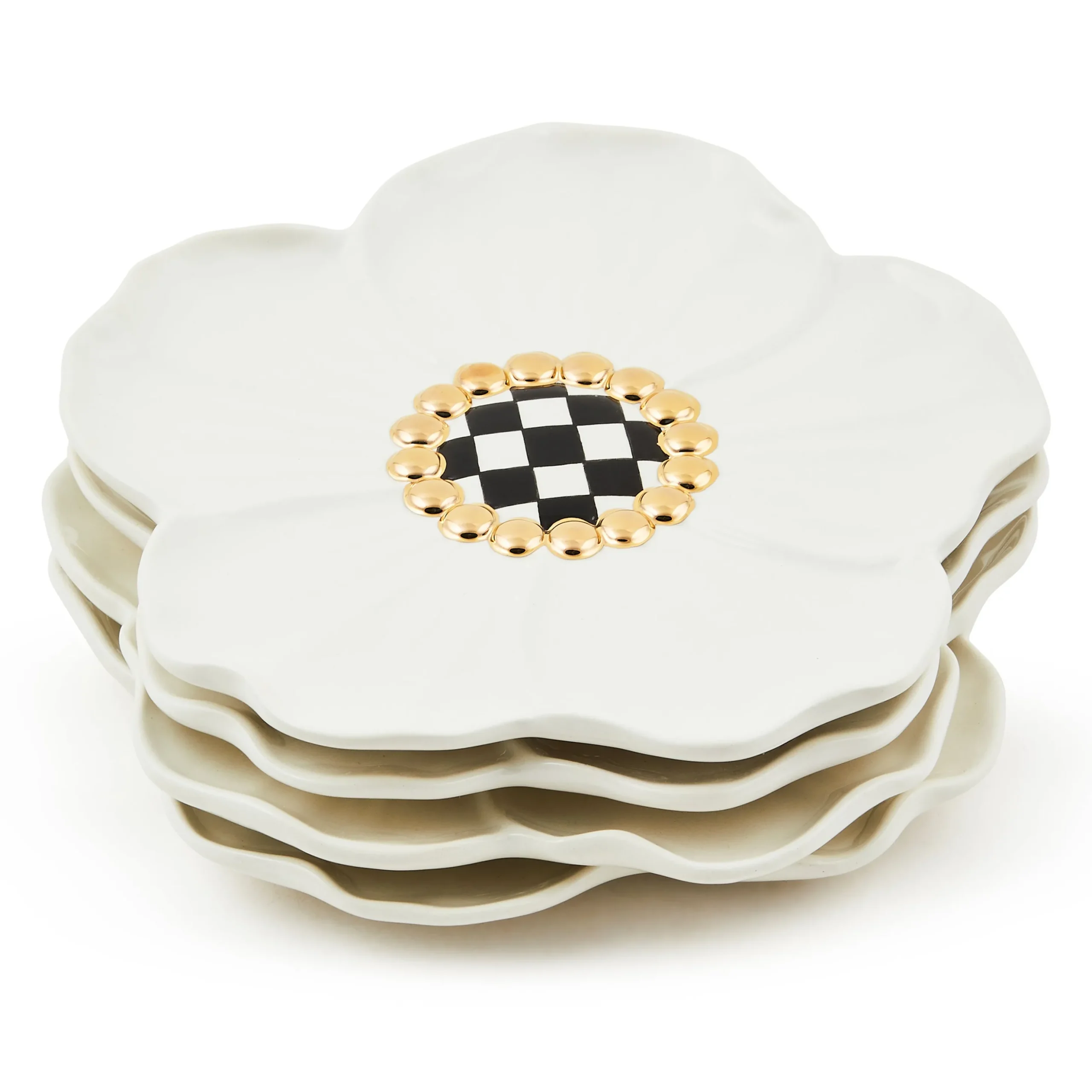 White Rabbit Ceramic Dessert Plates, Set of 4