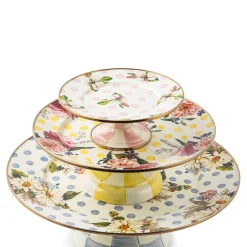 Wildflowers Pink Mini Pedestal Platter