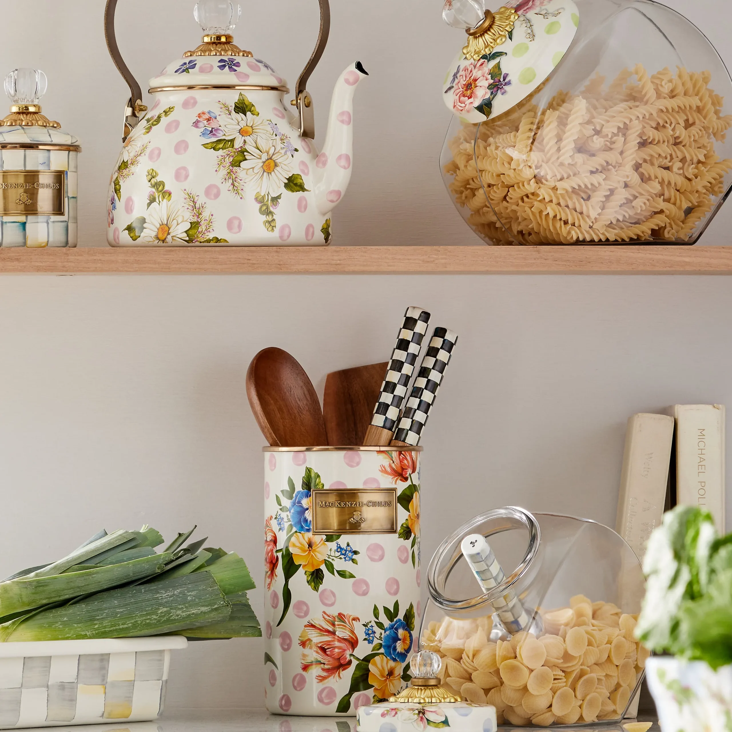 Wildflowers Pink Utensil Holder