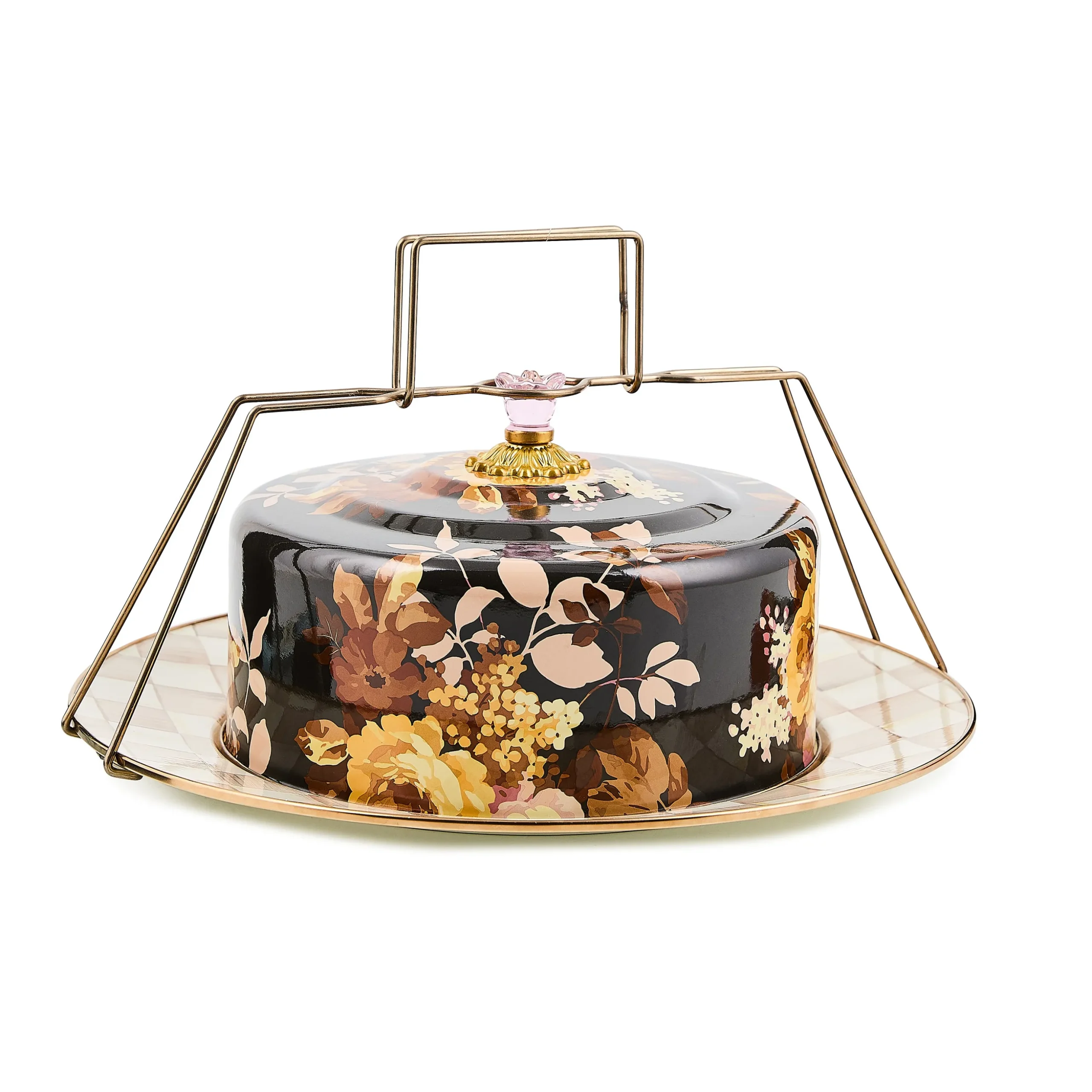 Wild Rose Brown Cake Carrier