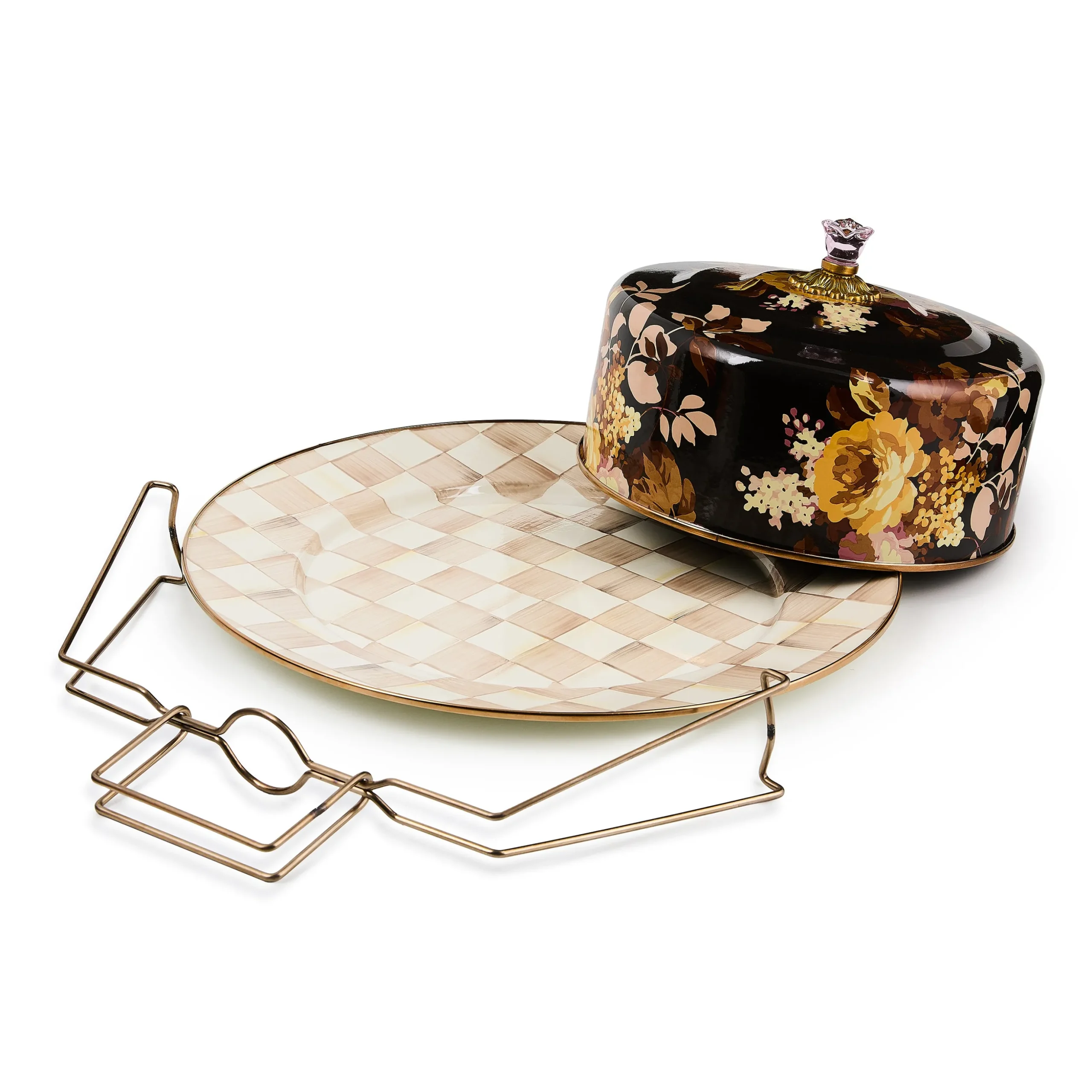 Wild Rose Brown Cake Carrier