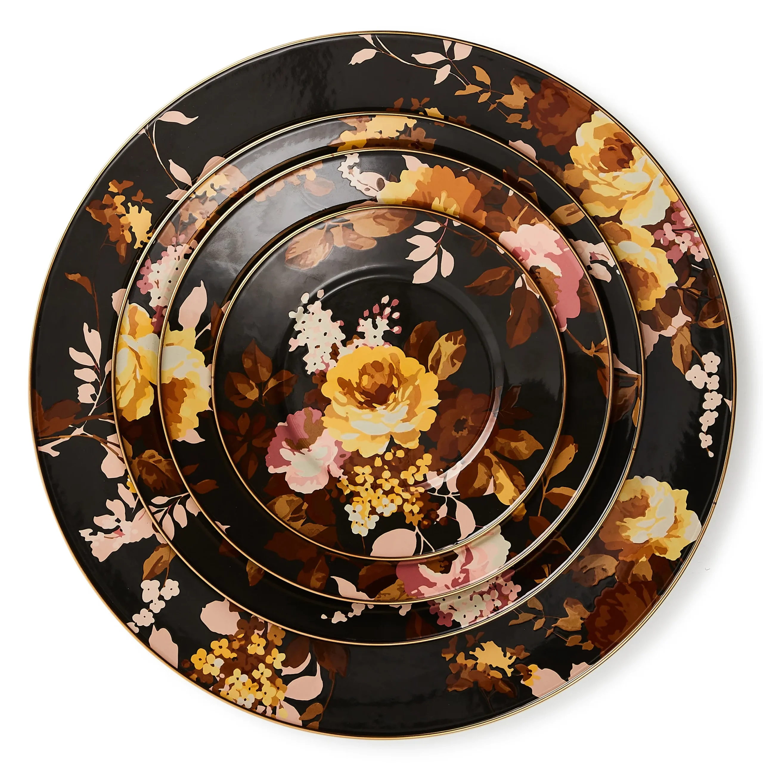 Wild Rose Brown Dinner Plate