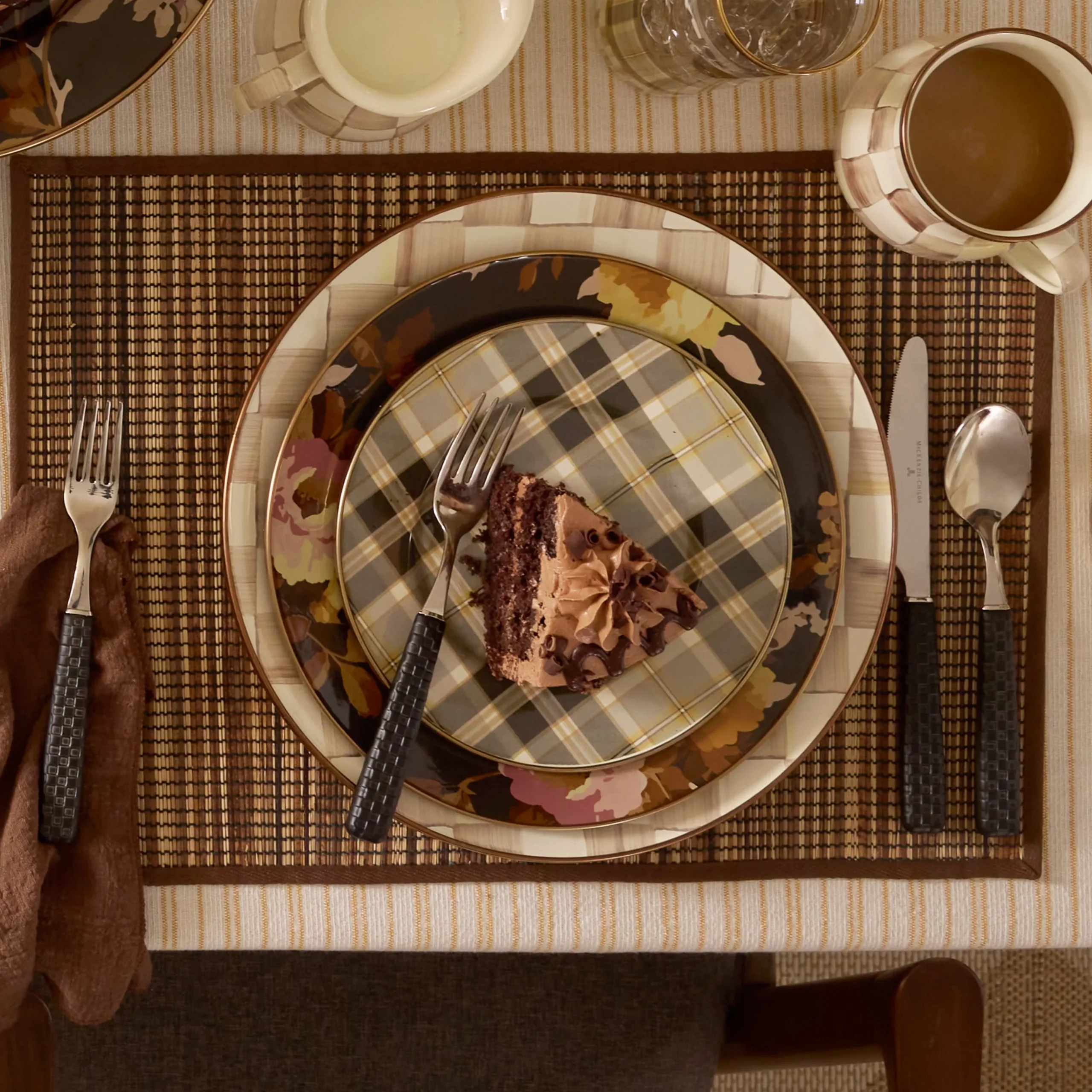 Wild Rose Brown Dinner Plate