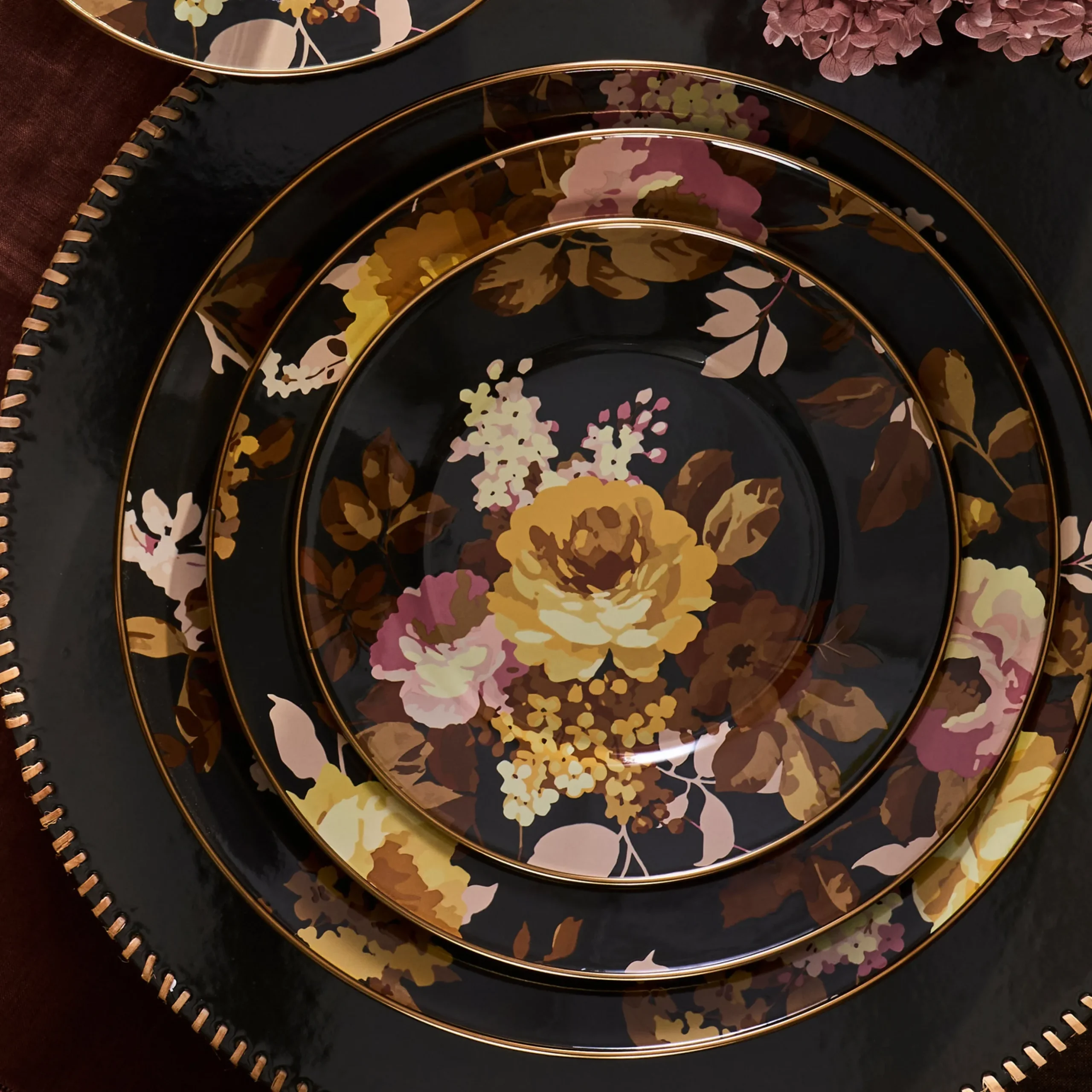 Wild Rose Brown Dinner Plate