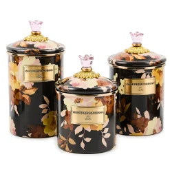 Wild Rose Brown Large Canister