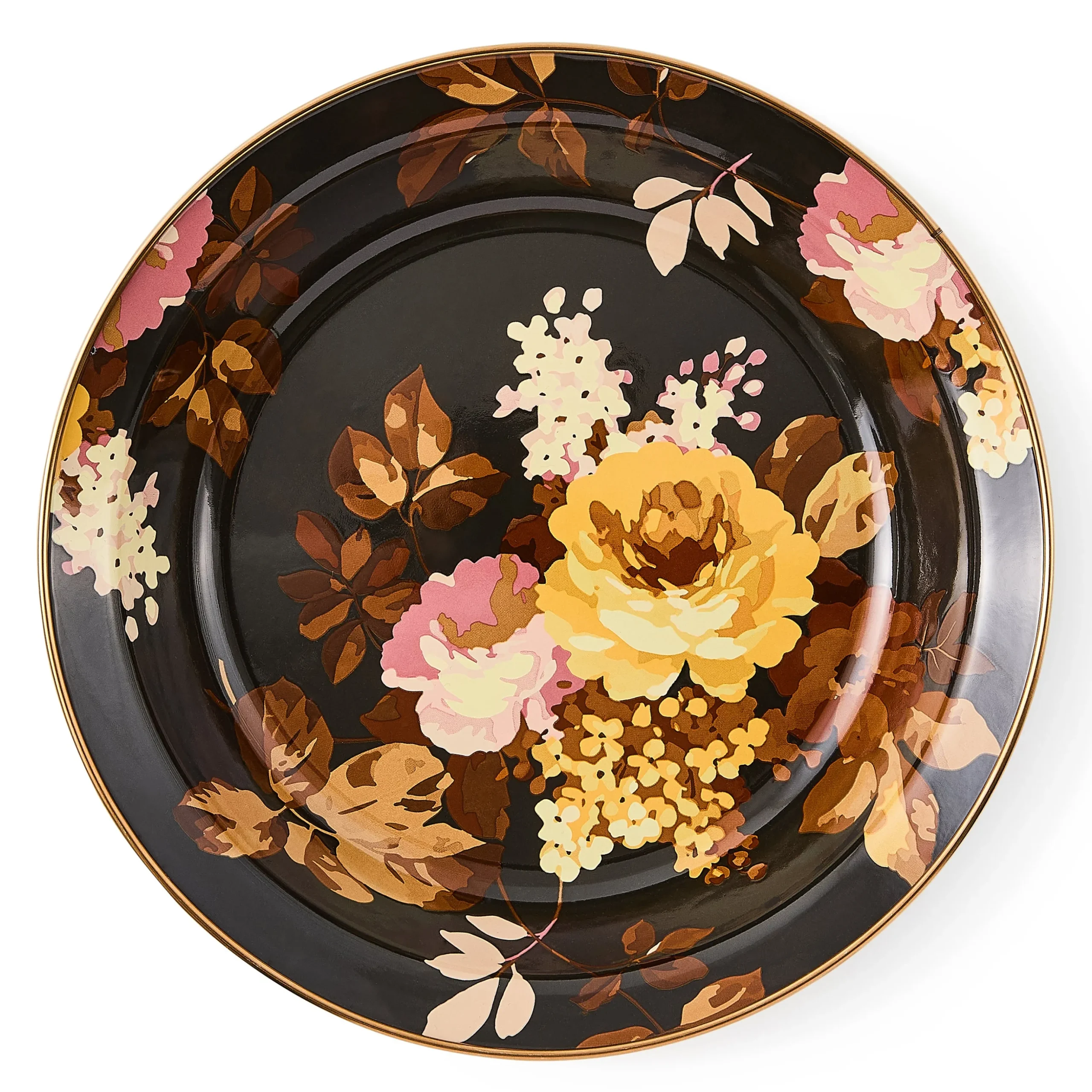 Wild Rose Brown Pie Plate