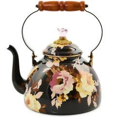 Wild Rose Brown 3 Quart Tea Kettle