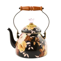 Wild Rose Brown 2 Quart Tea Kettle
