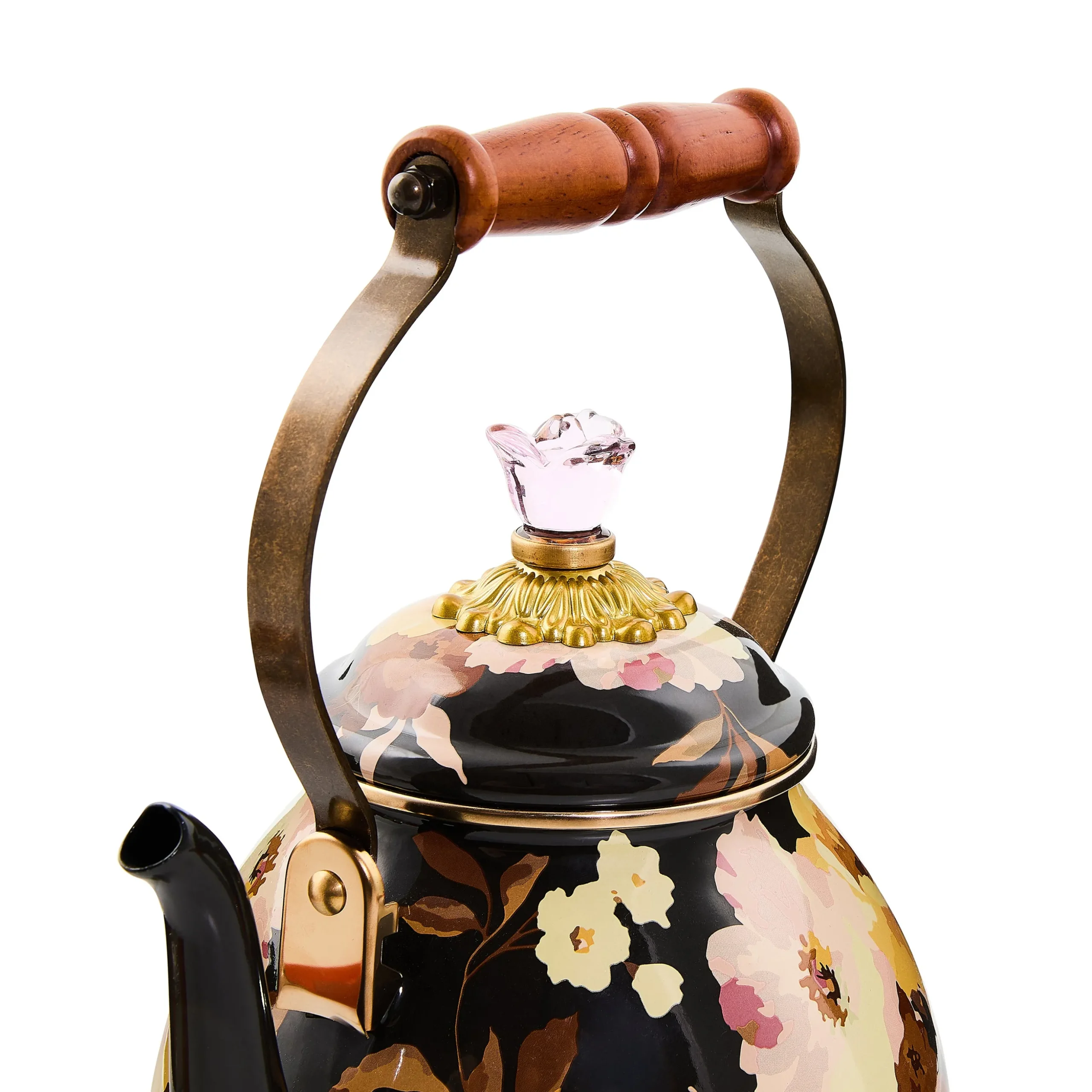 Wild Rose Brown 2 Quart Tea Kettle