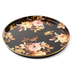 Wild Rose Brown Round Tray