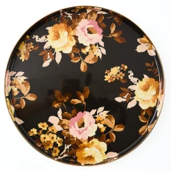 Wild Rose Brown Round Tray