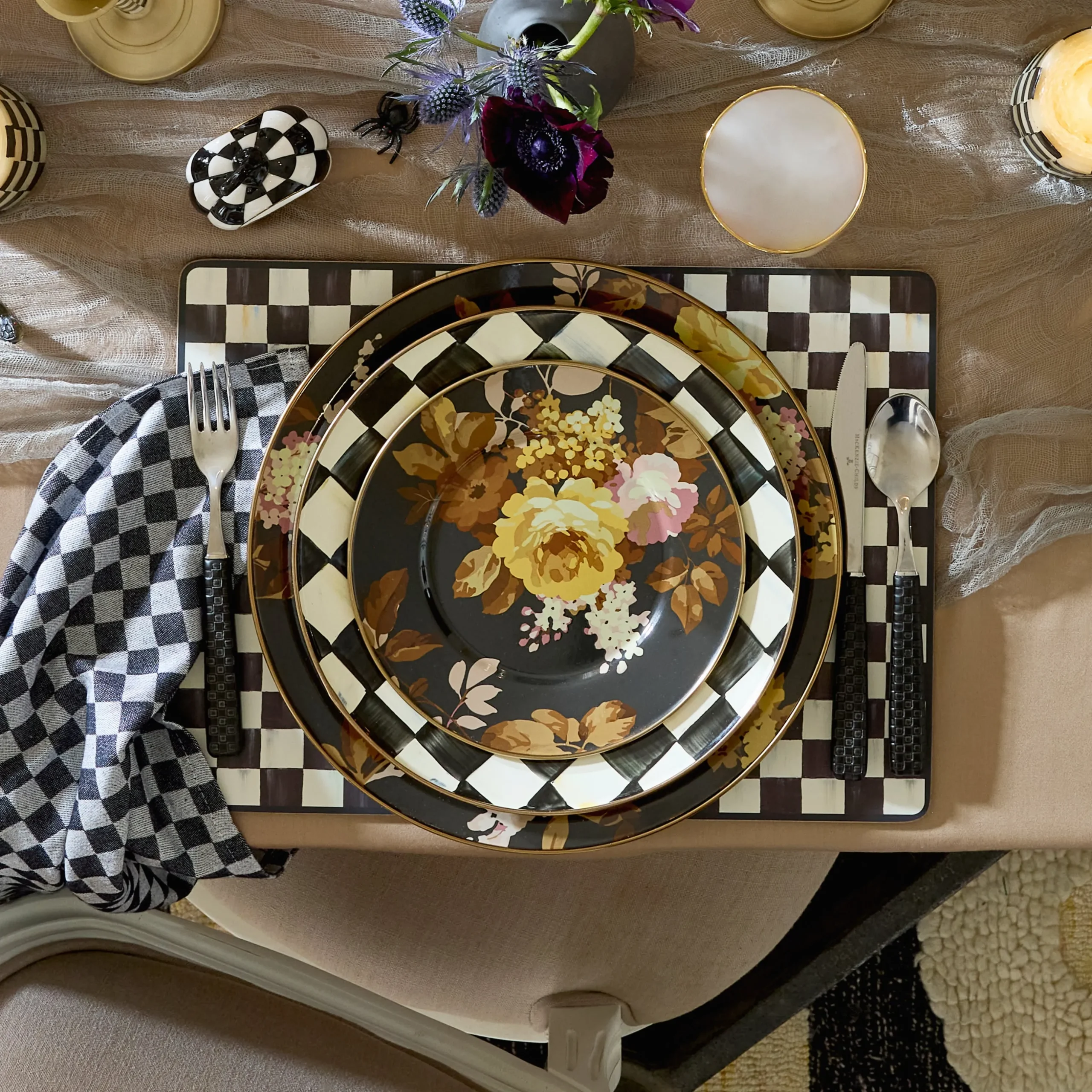 Wild Rose Brown Salad Plate