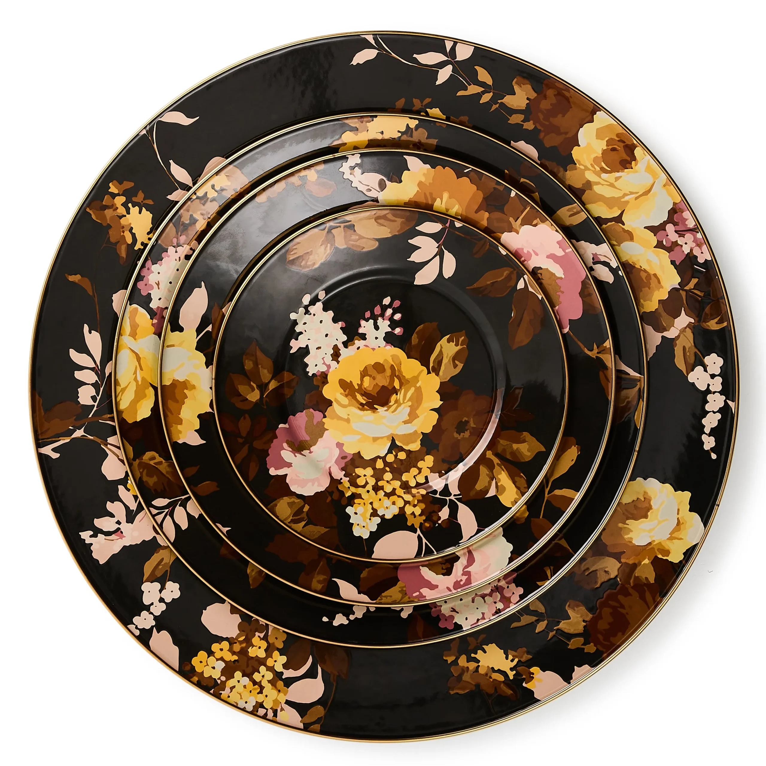 Wild Rose Brown Serving Platter
