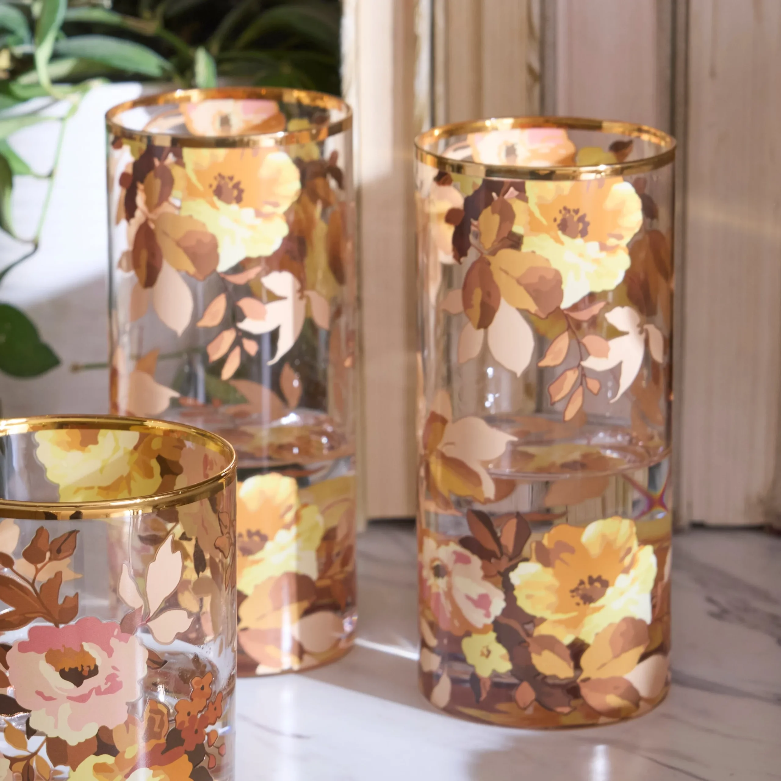 Wild Rose Highball Glass, Set of 4