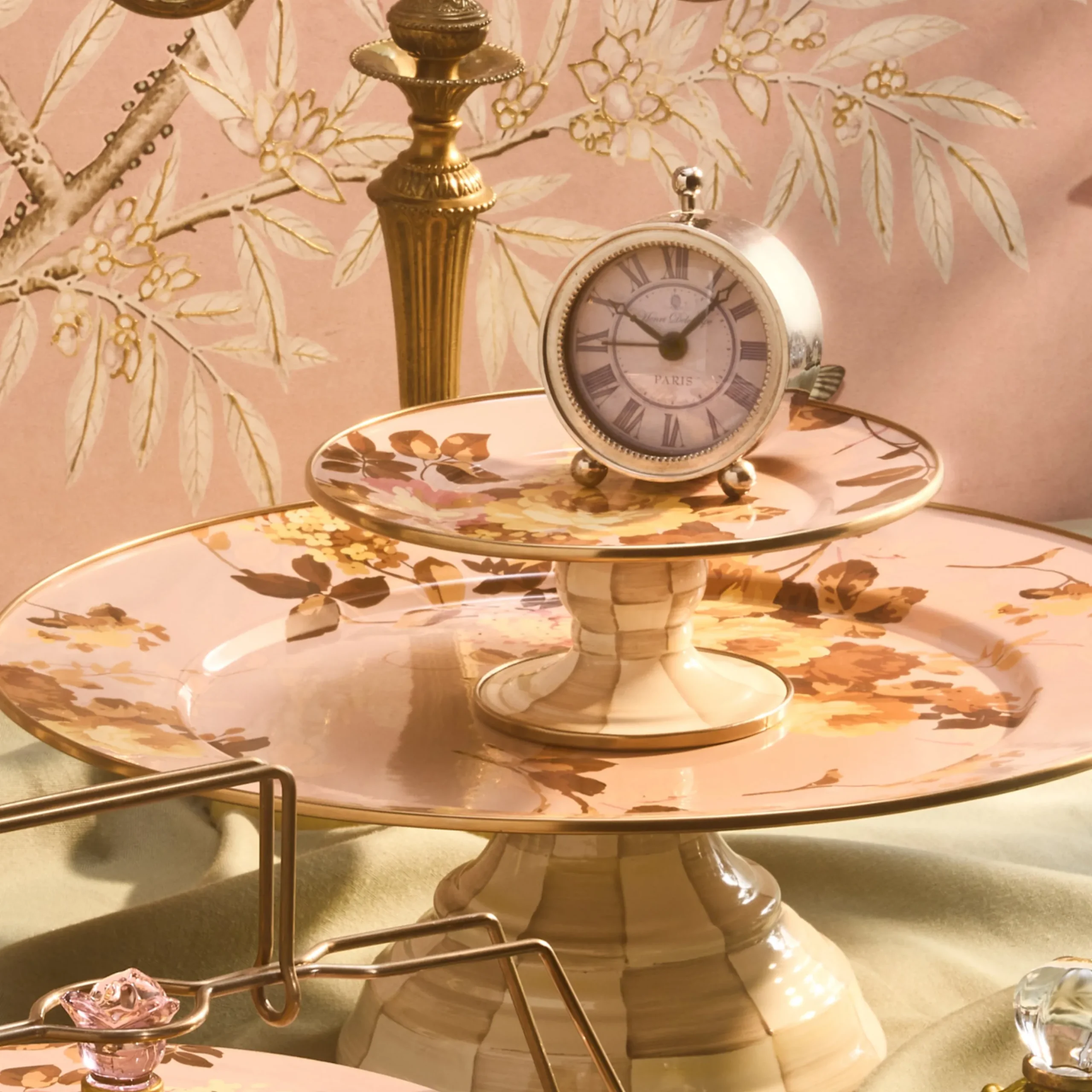 Wild Rose Mauve Mini Pedestal Platter
