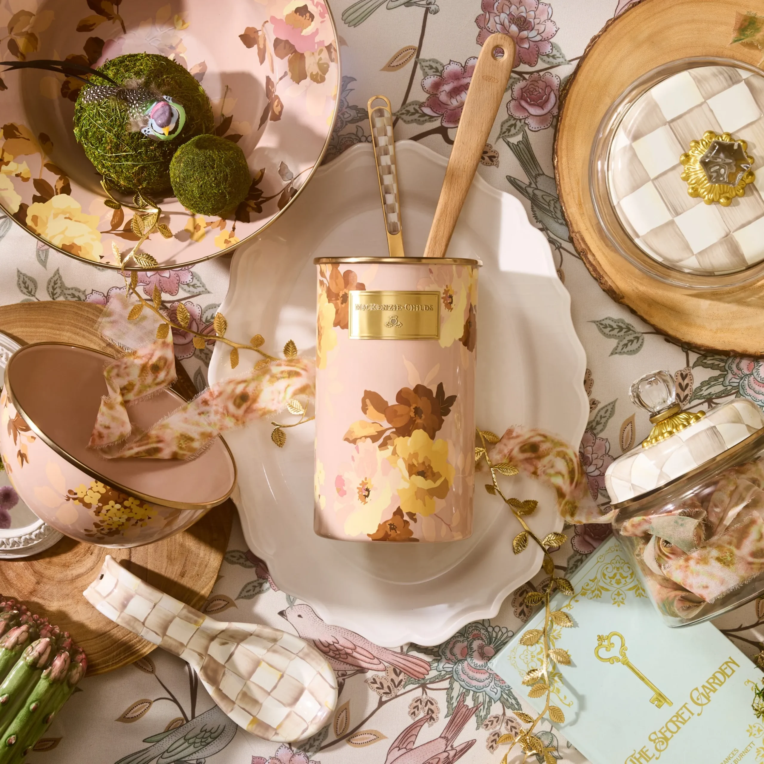 Wild Rose Mauve Utensil Holder