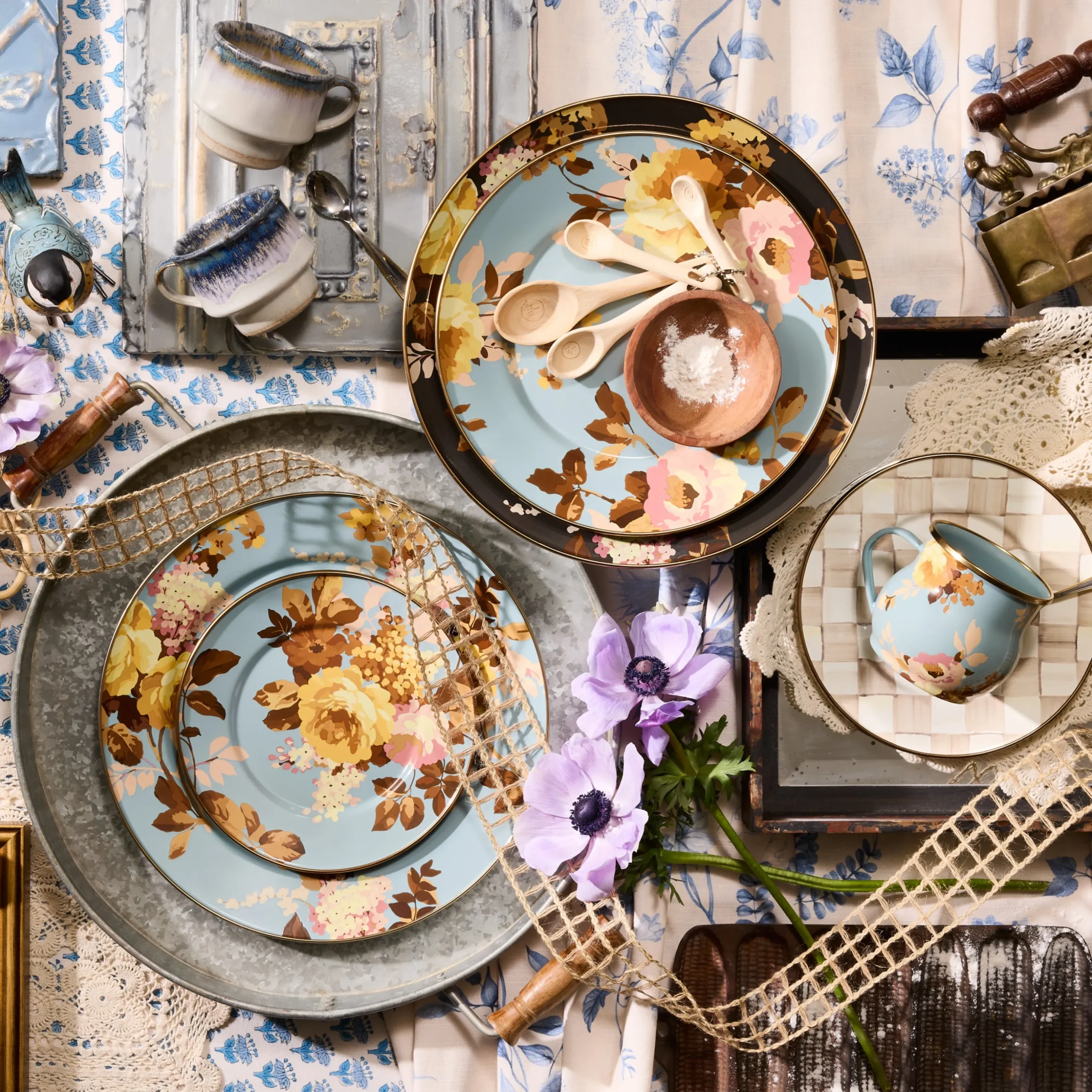 Wild Rose Slate Dinner Plate
