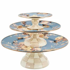 Wild Rose Slate Large Pedestal Platter