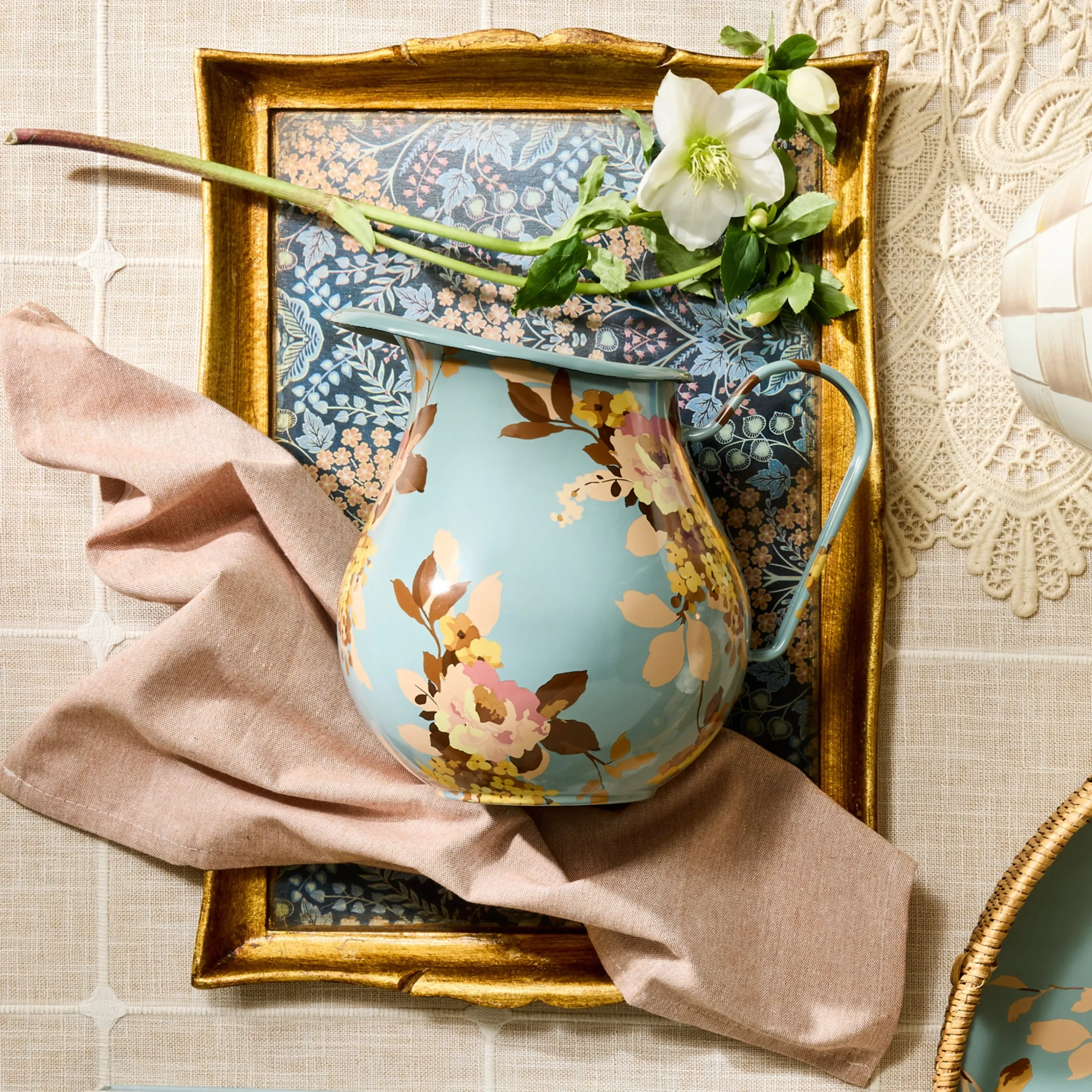 Wild Rose Slate Pitcher