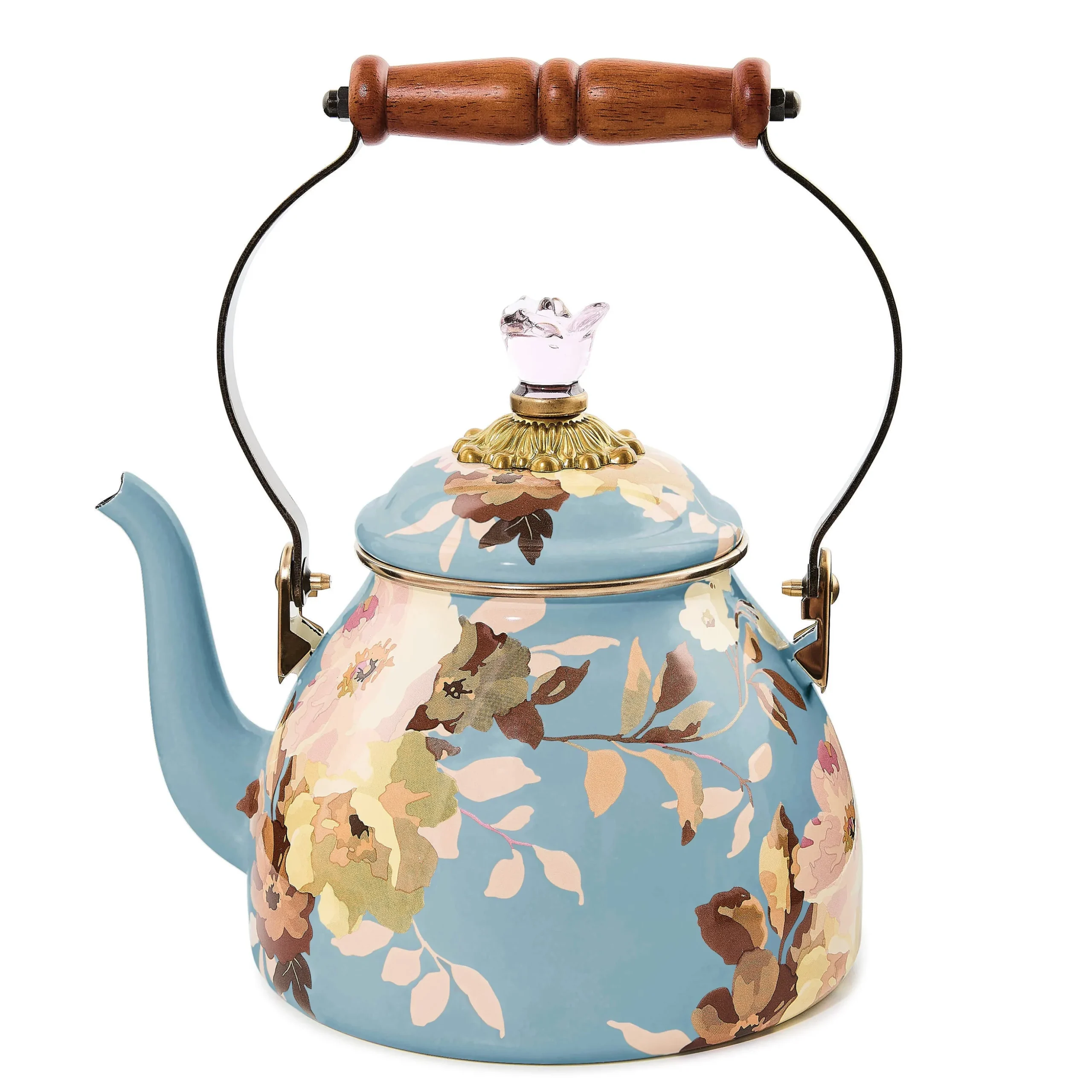Wild Rose Slate 2 Quart Tea Kettle