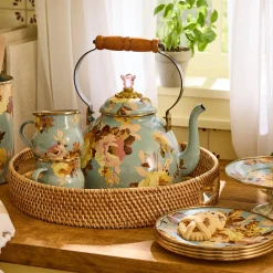 Wild Rose Slate 3 Quart Tea Kettle