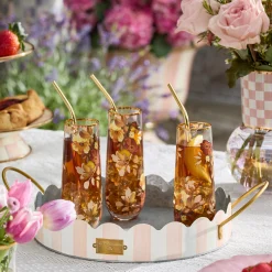 Wild Rose Stemless Flute, Set of 4