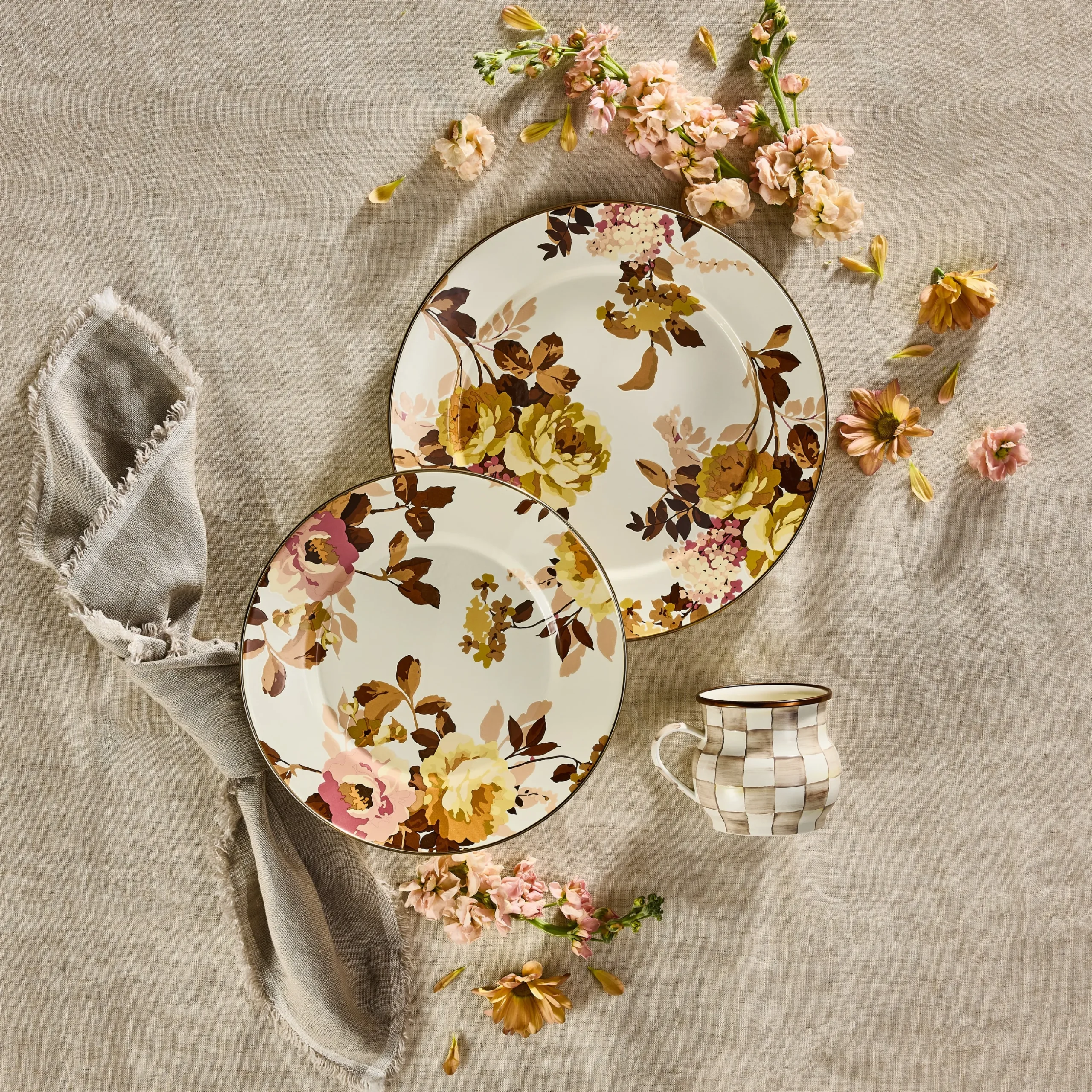 Wild Rose White Dinner Plate