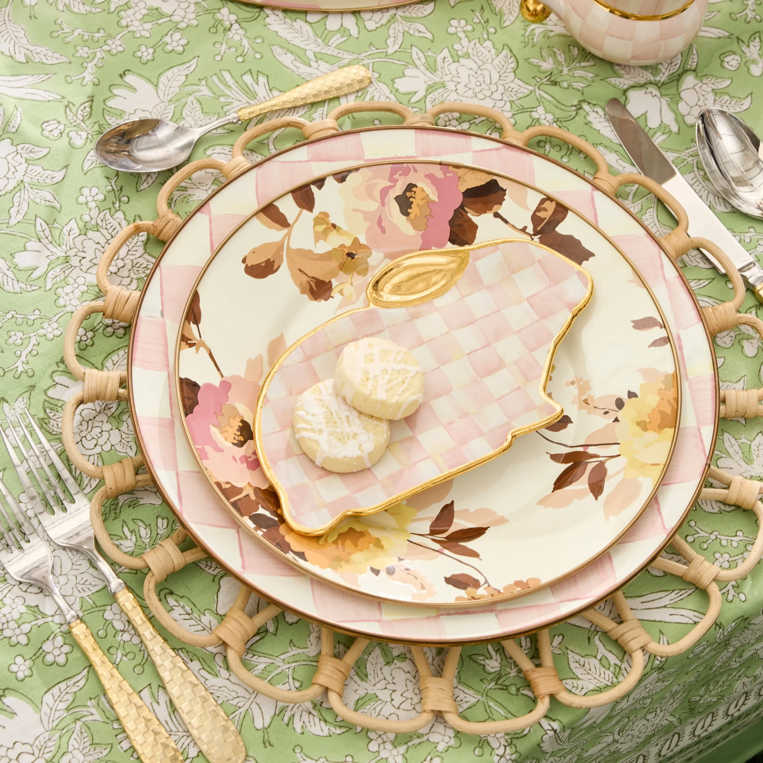 Wild Rose White Dinner Plate