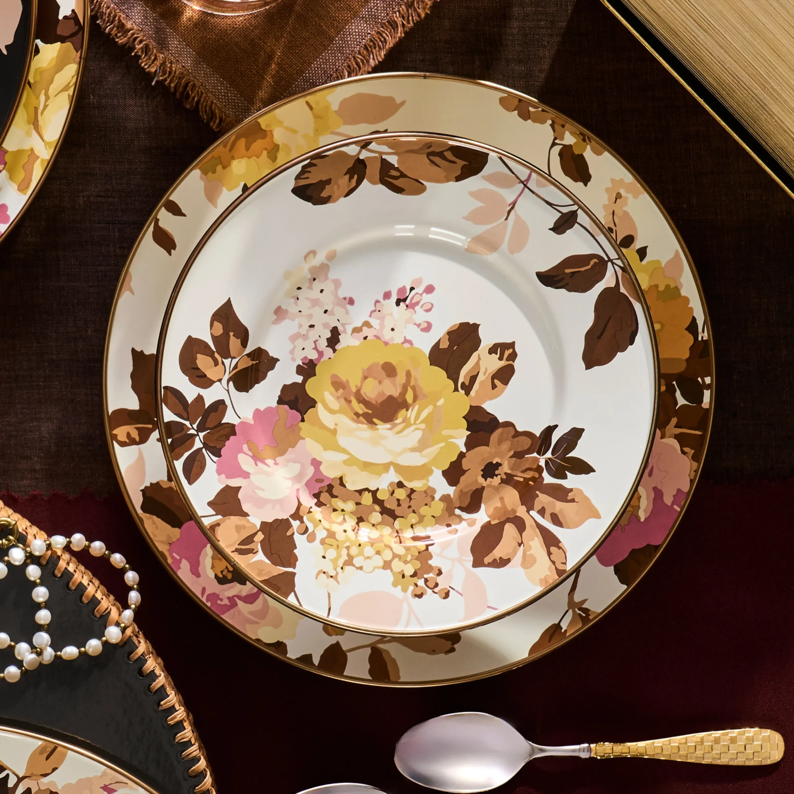 Wild Rose White Dinner Plate