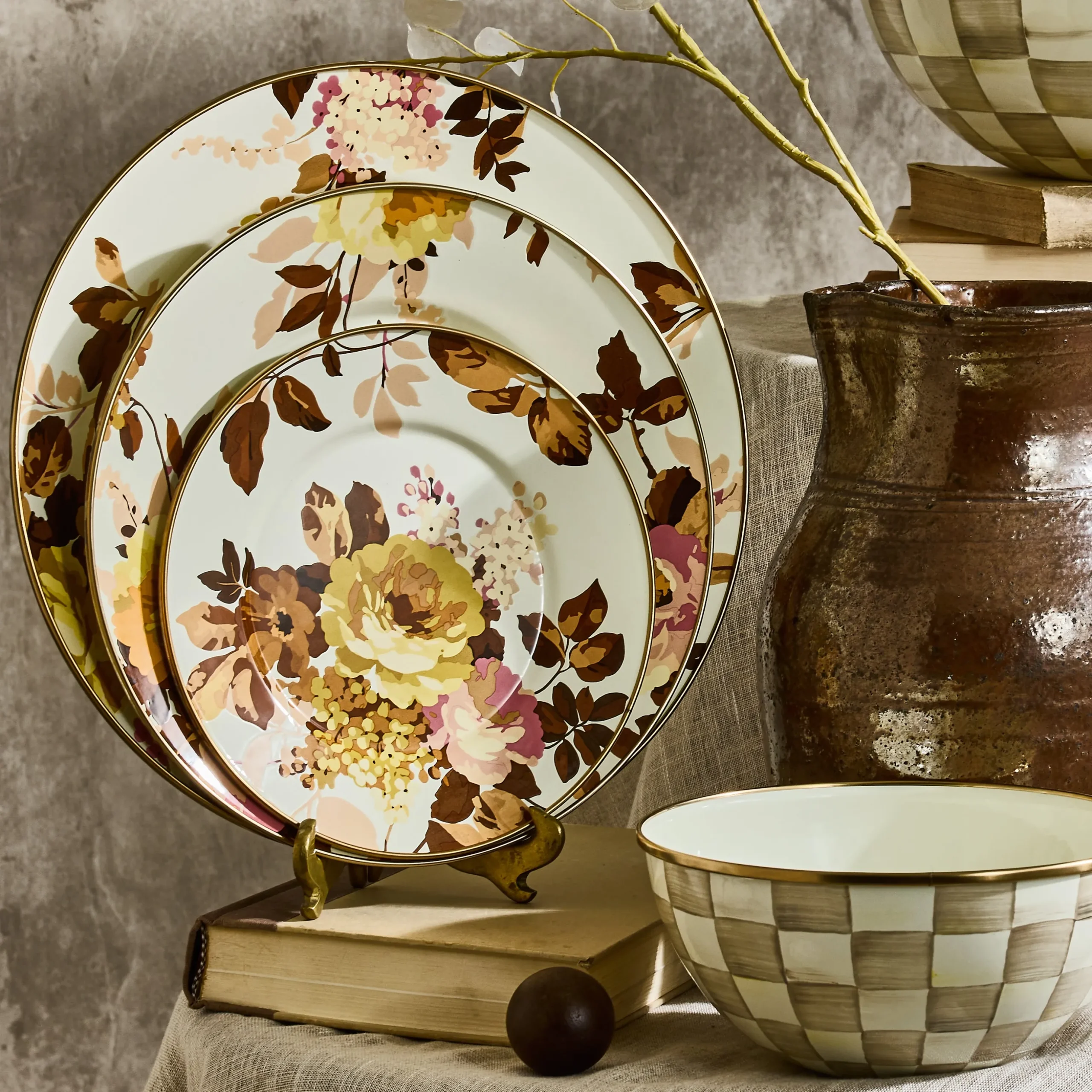 Wild Rose White Dinner Plate