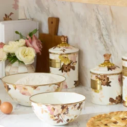 Wild Rose White Medium Canister