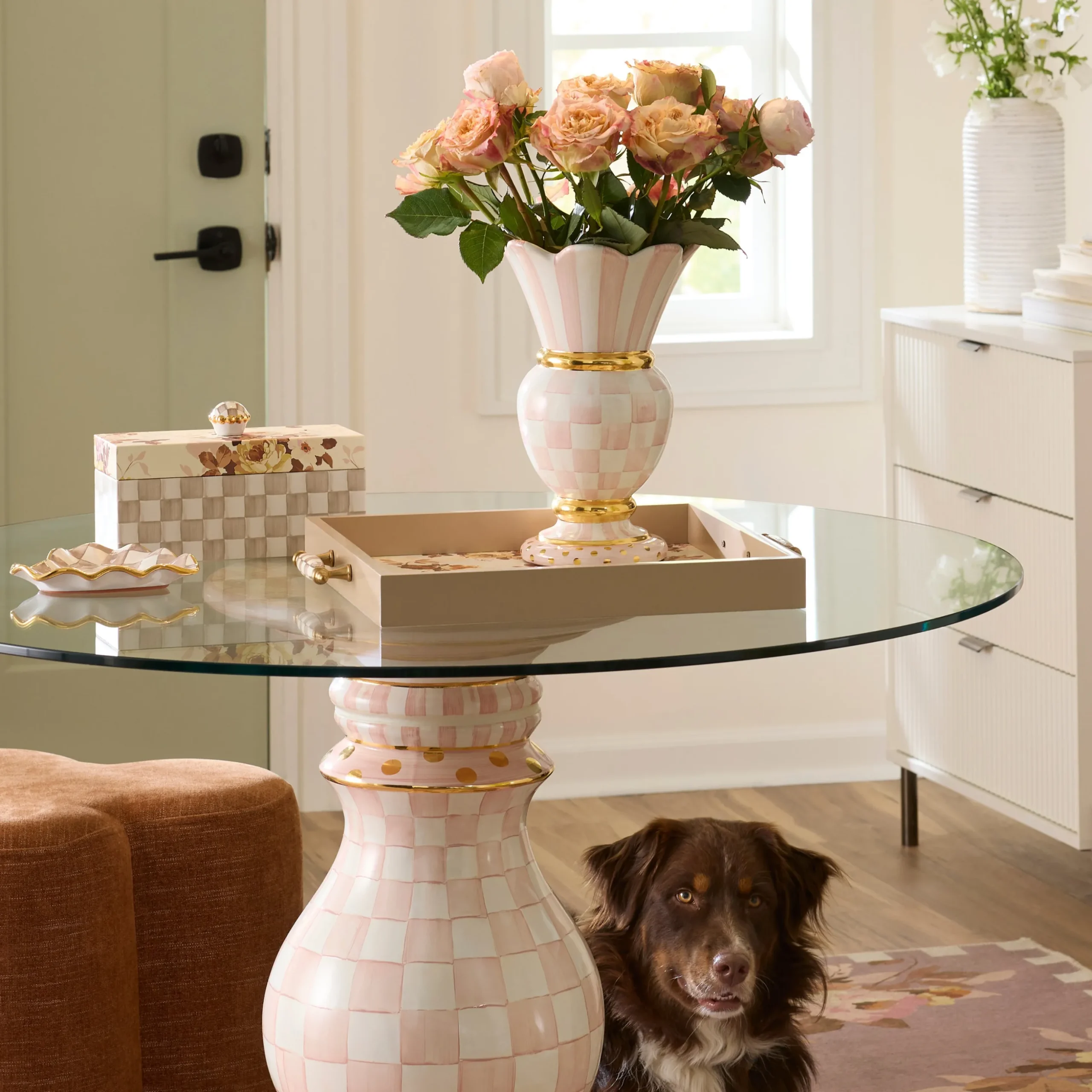 Wild Rose White Serving Tray