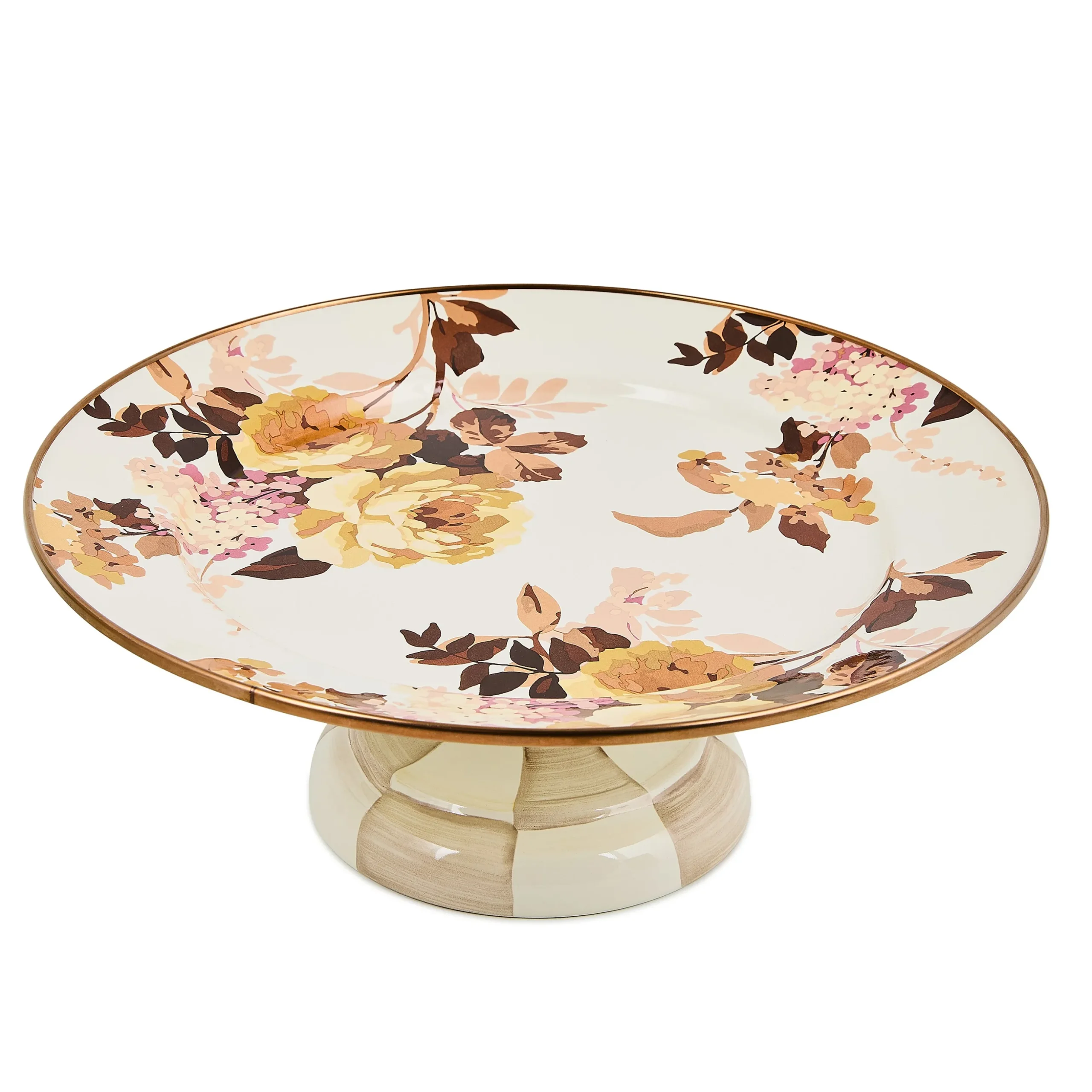 Wild Rose White Small Pedestal Platter