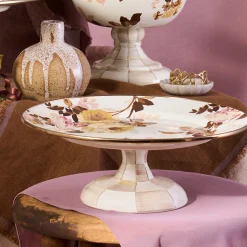 Wild Rose White Small Pedestal Platter