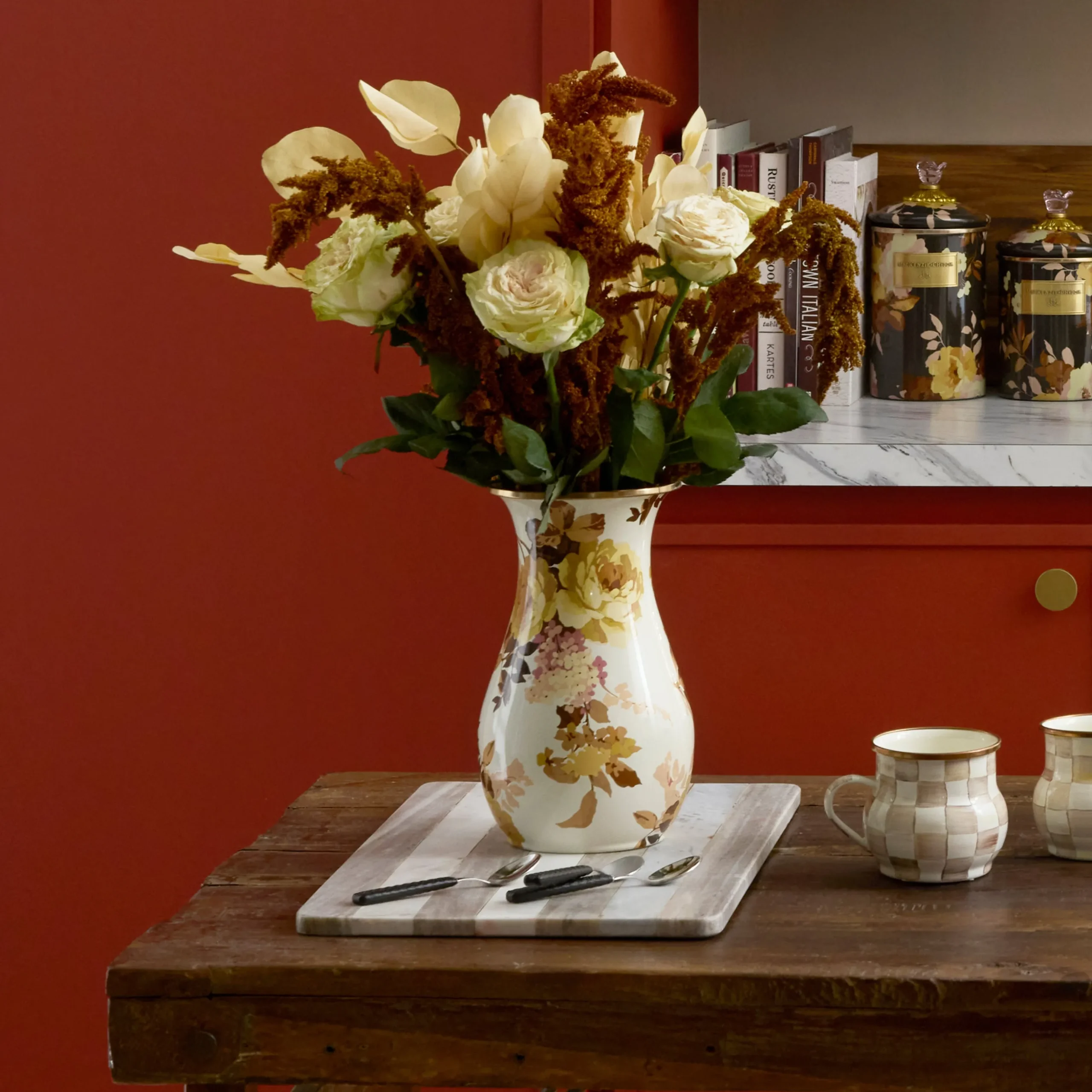 Wild Rose White Tall Vase